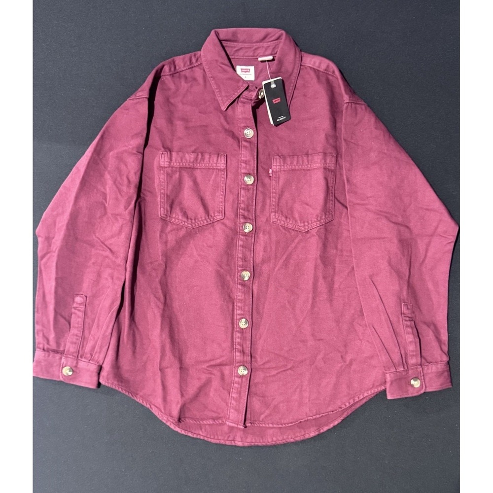Levi's Women's Burgundy Relaxed Fit Western Button Down